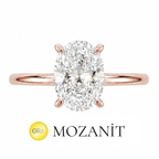 İki Karat Mozanit Oval Yüzük