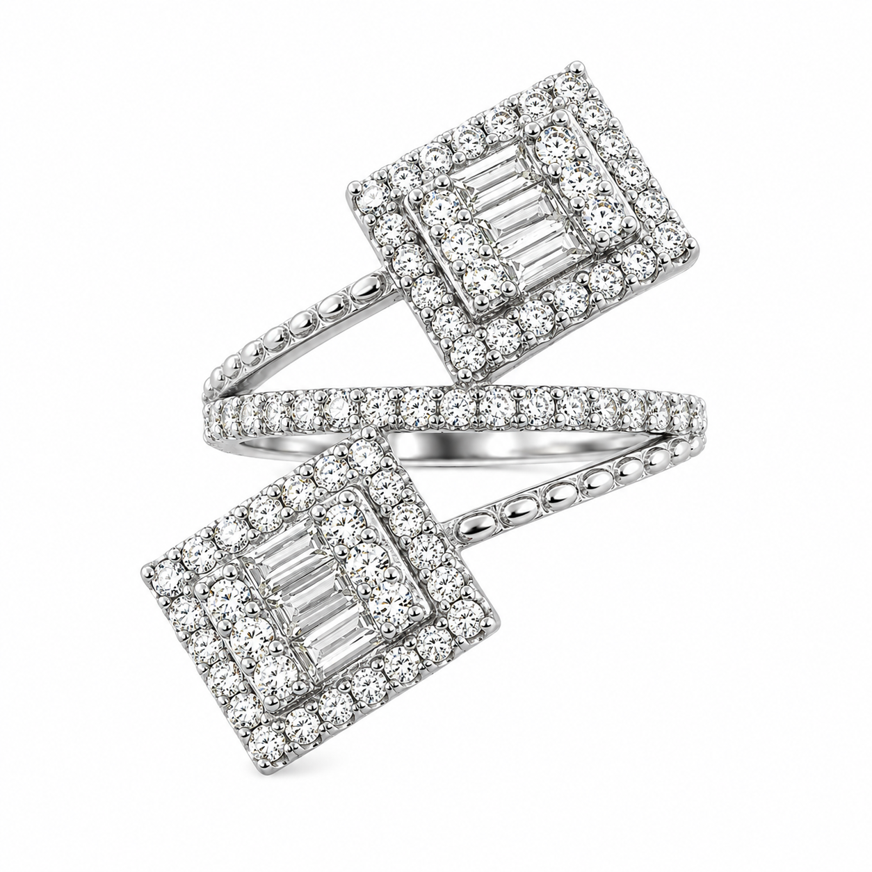 Baguette Criss-Cross Ring