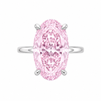 Pembe Ice Cut Taşlı Oval Kesim Yüzük