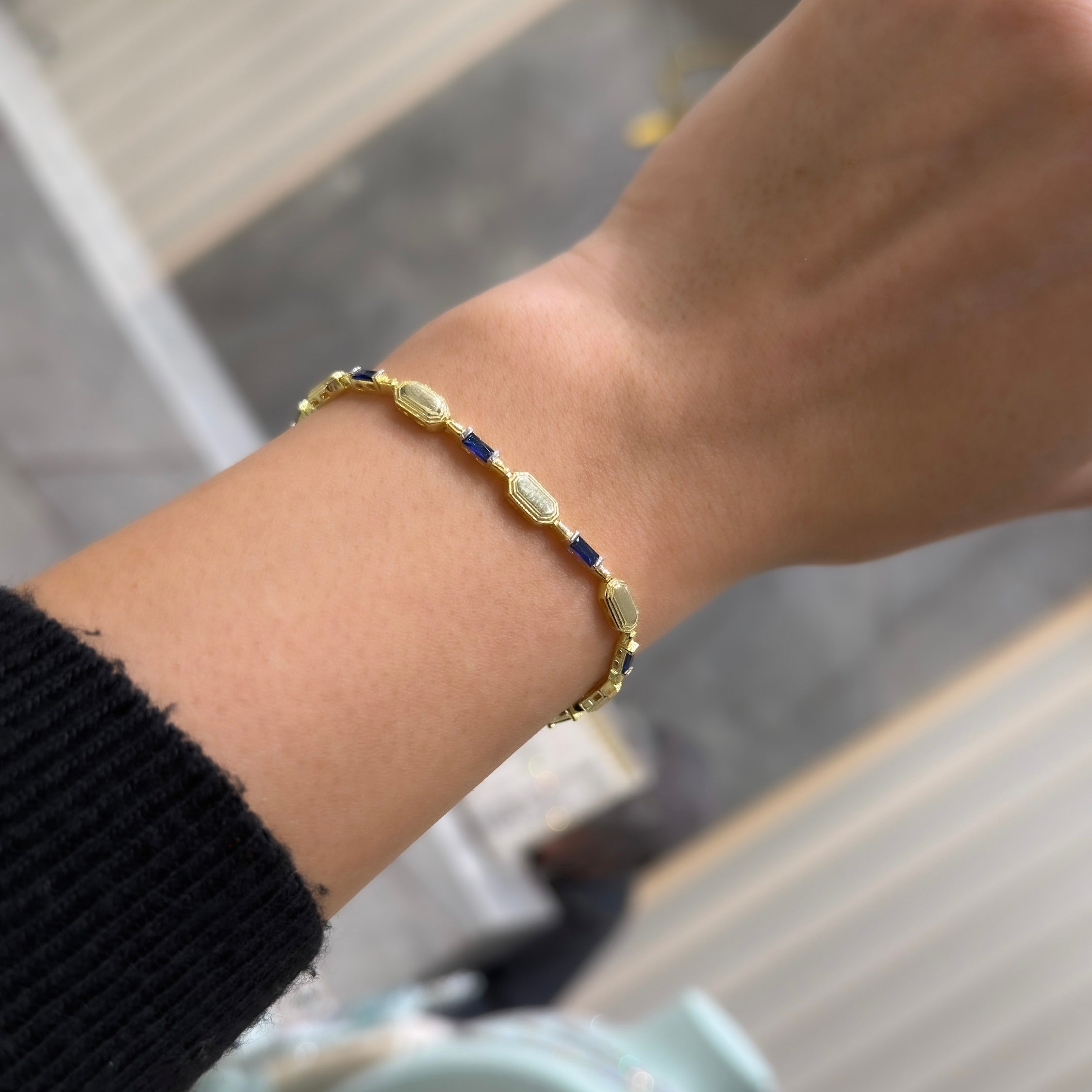 Renkli Kare Taşlı Design Bileklik