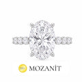 Altı Karat Mozanit Taşlı Oval Tektaş Yüzük