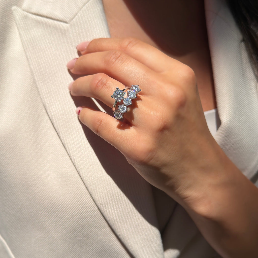 Two Carat Moissanite Five Stone Ring