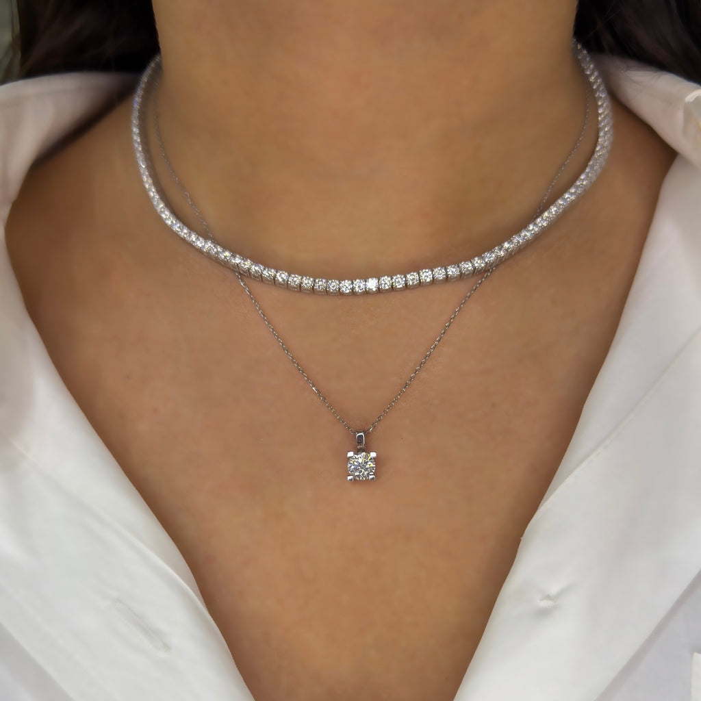 Three mm Moissanite Waterway Necklace