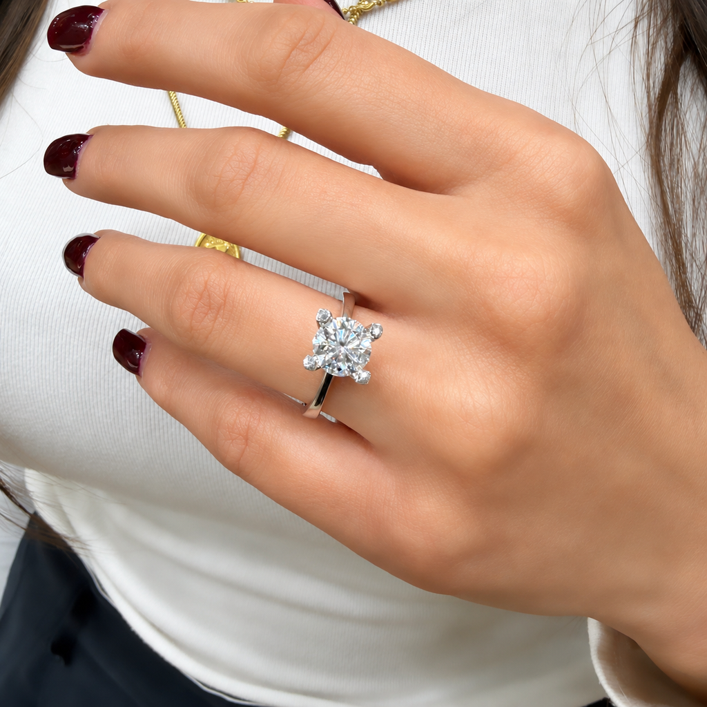 Two Carat Moissanite Solitaire Ring