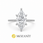 Zwei Karat Moissanit Marquise-Ring