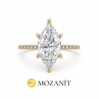 Zwei Karat Moissanit Marquise-Ring