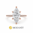 Zwei Karat Moissanit Marquise-Ring