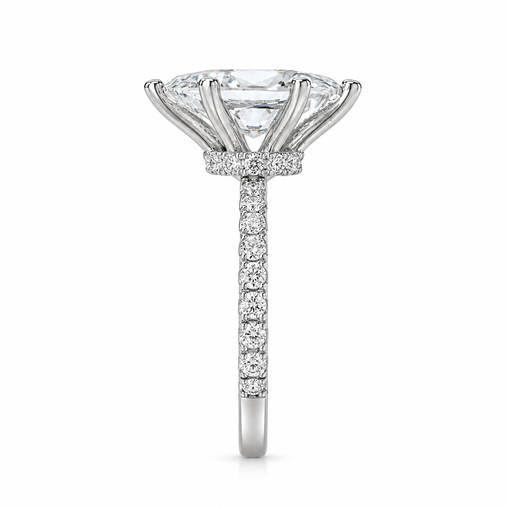 Zwei Karat Moissanit Marquise-Ring