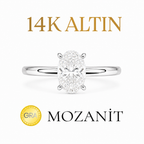 14K 0.75 Karat Moissanit Ovalring