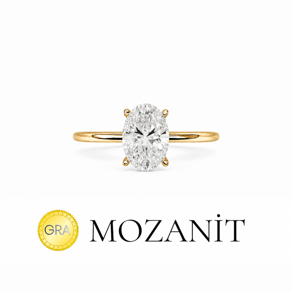 One Carat Moissanite Oval Ring