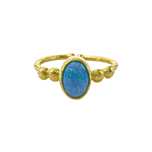 Blue Opal Natural Stone Ring