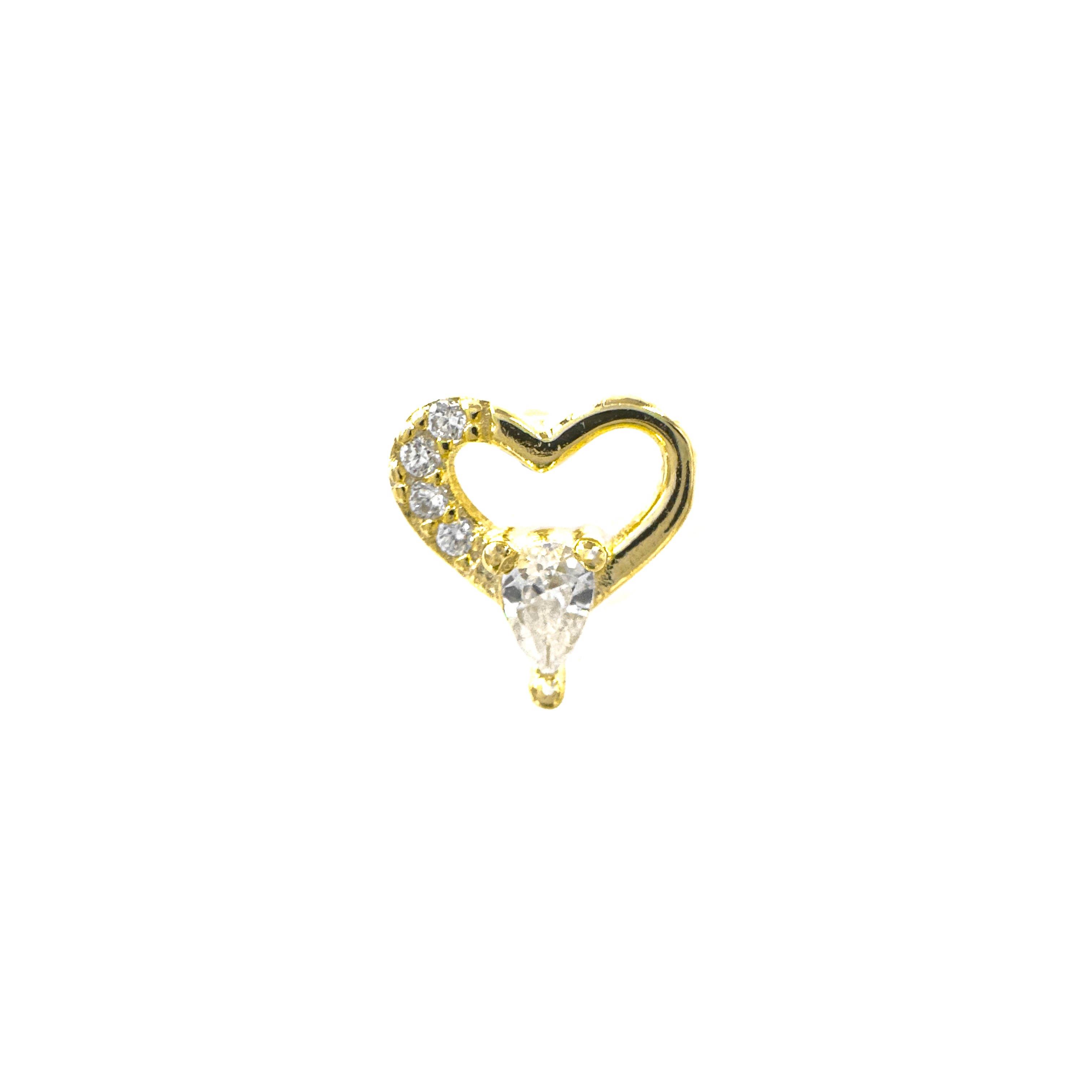 Tropfen-Stein-Herz-Piercing