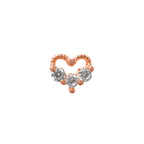 Üç Taşlı Kalp Piercing