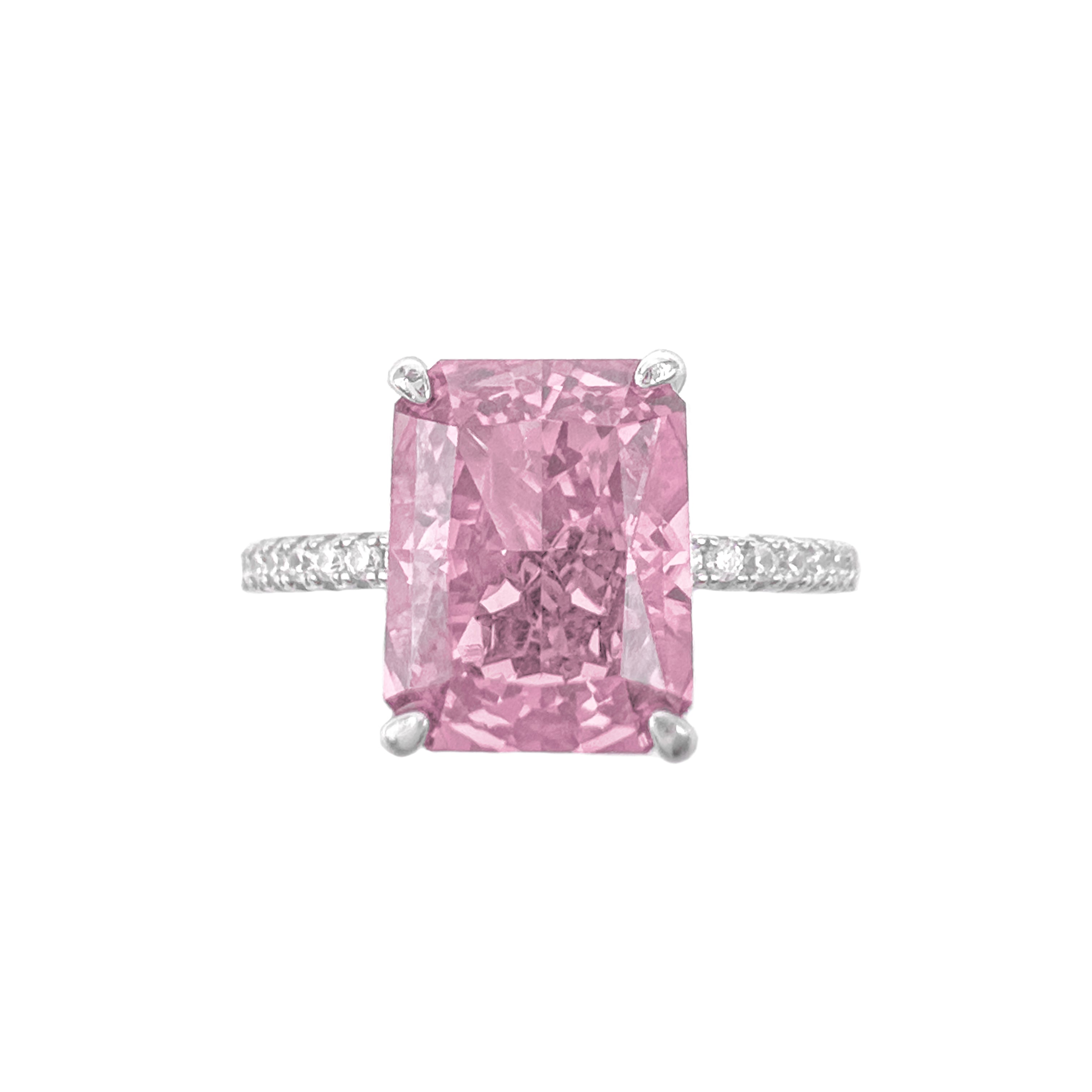 Ice Cut Seiten mit Steinen besetzter Baguette-Ring