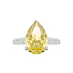 Ice Cut Farbig Tropfenförmiger Ring mit seitlichen Steinen