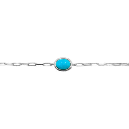 Turquoise Stone Paperclip Bracelet