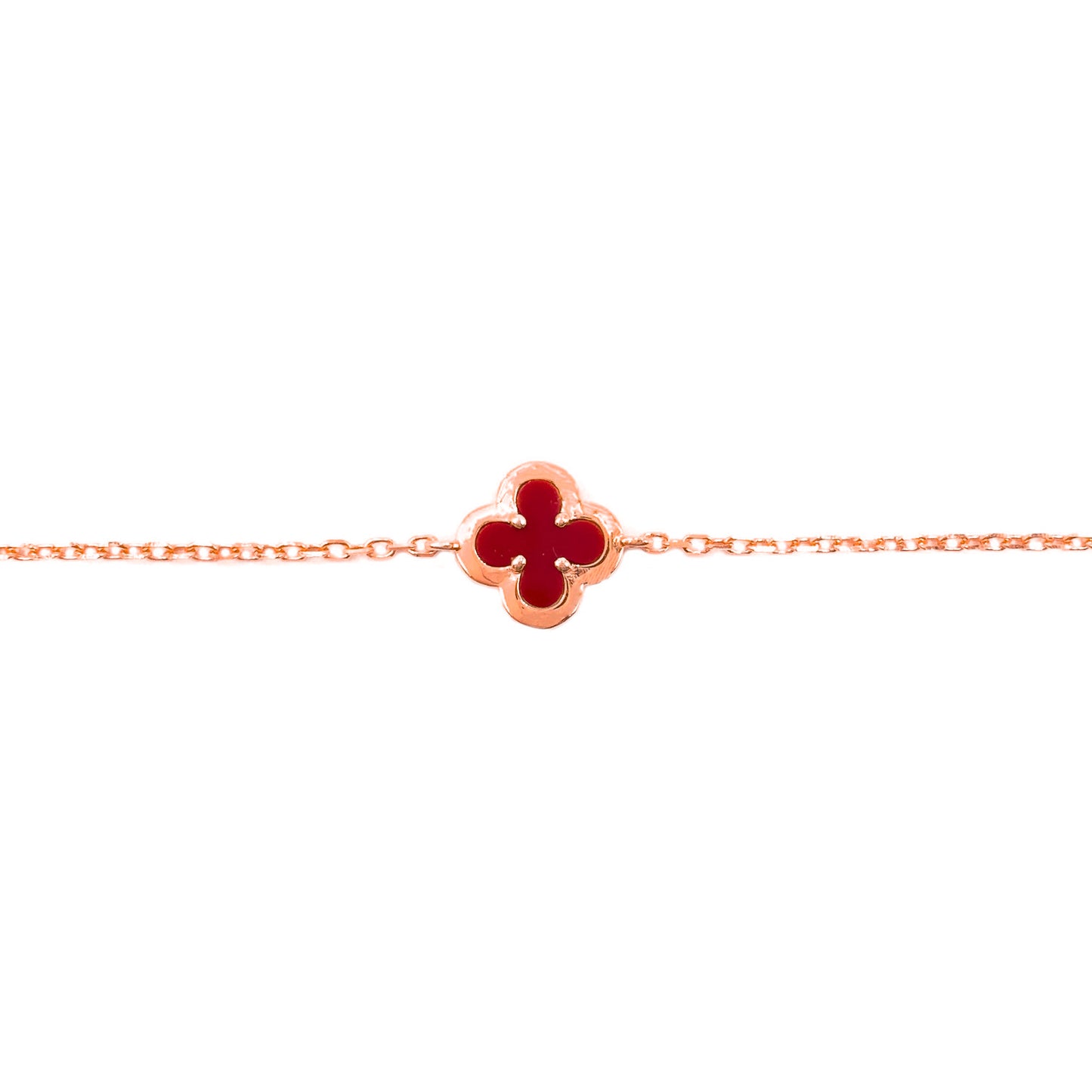 Claret Red Clover Bracelet