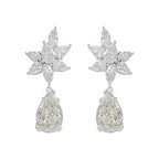 Damla Taşlı Çiçek Model Sallantılı G-Color Küpe