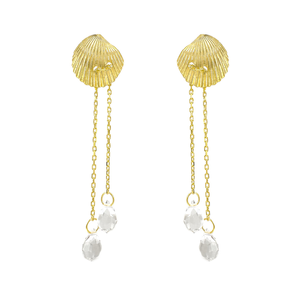 Sea Shell Sallantılı Taşlı Küpe