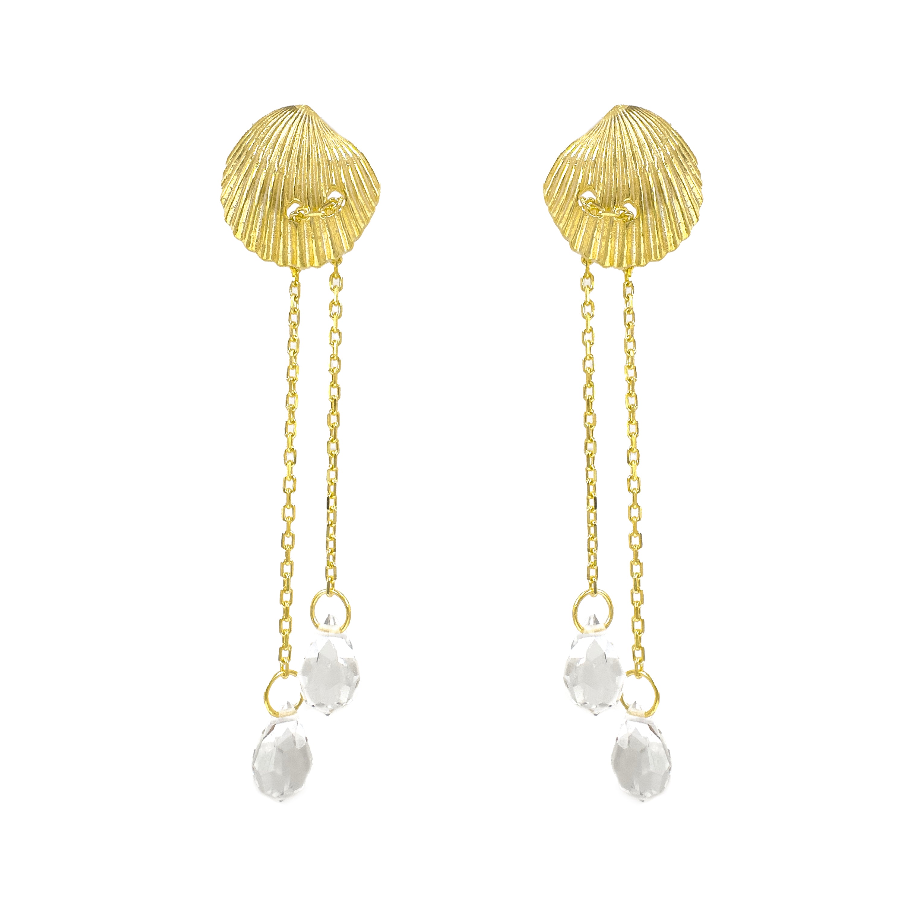 Sea Shell Sallantılı Taşlı Küpe