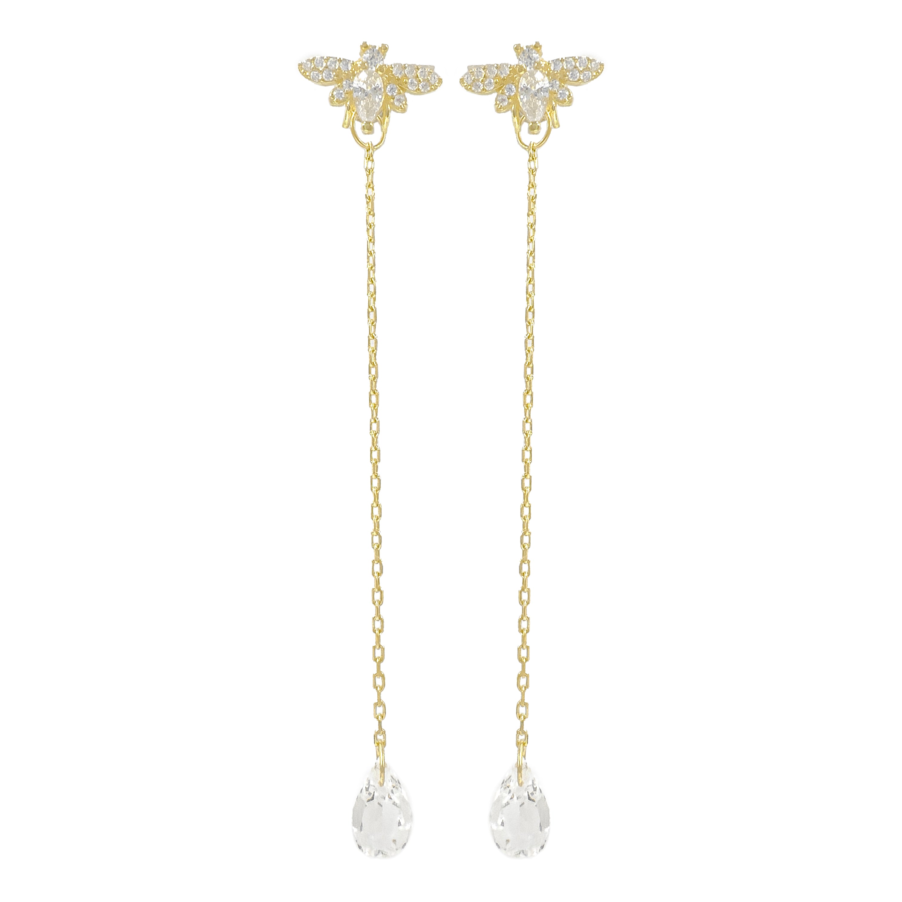 Bee Design Sallantılı Taşlı Küpe