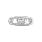 Ring mit gewölbtem Steinherz-Detail
