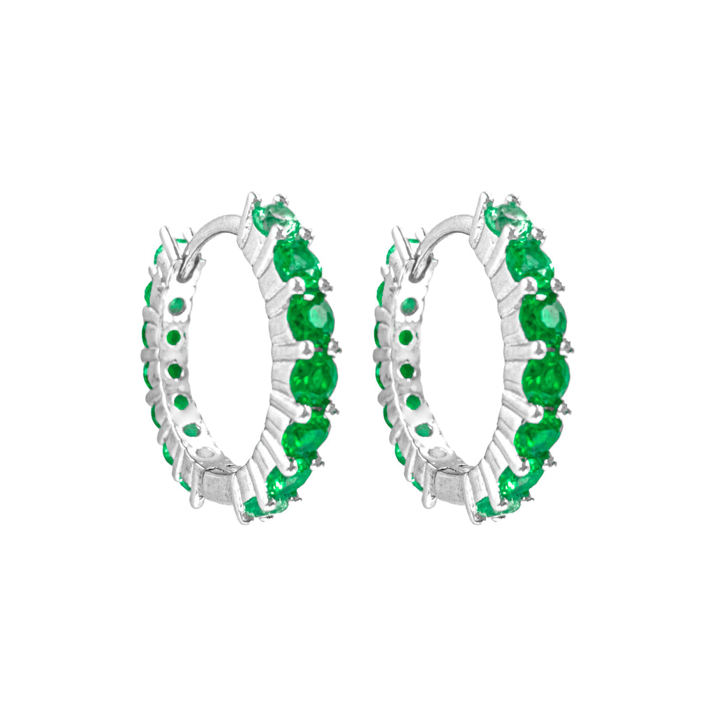 Green Tone Waterway Hoop Earrings