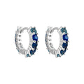Marineblaue, kleine Ringohrringe mit Wasserfall-Design