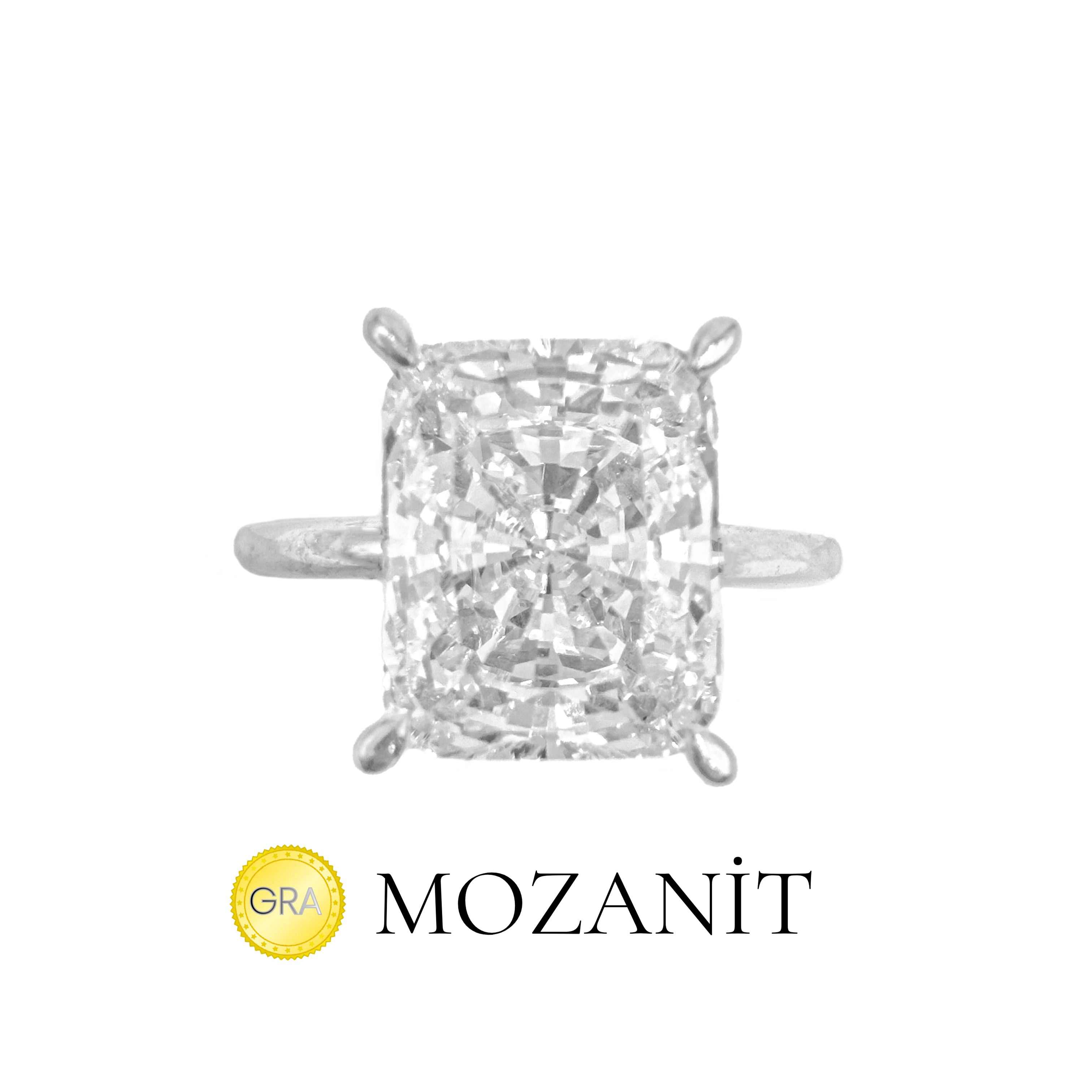 Taşlı Montür Radiant Mozanit Tektaş Yüzük