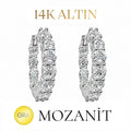 14K Mozanit Orta Boy Halka Küpe