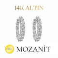 14K Mozanit Küçük Boy Halka Küpe