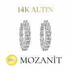 14K Mozanit Küçük Boy Halka Küpe