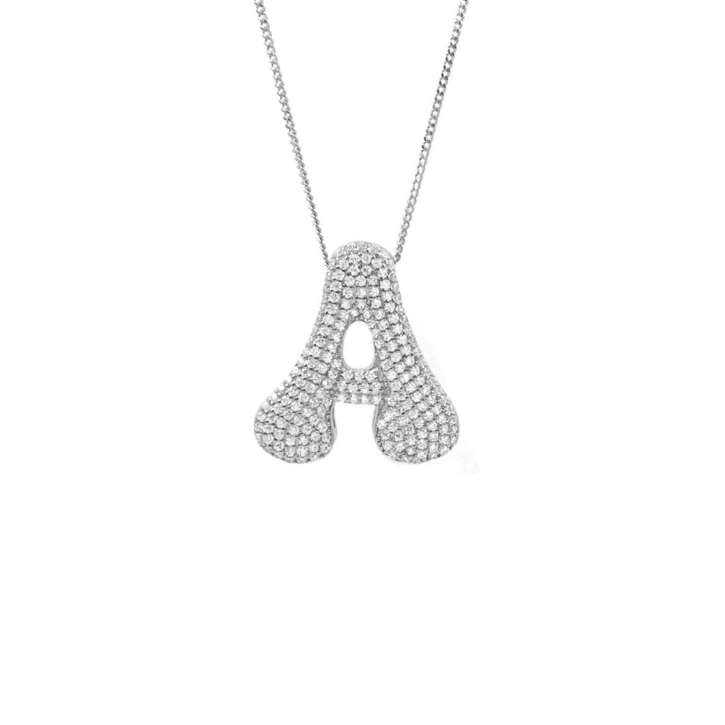 Halskette mit gesteinigten konvexen Buchstaben