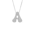 Halskette mit gesteinigten konvexen Buchstaben