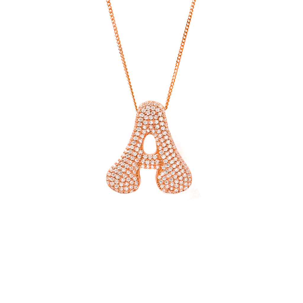 Halskette mit gesteinigten konvexen Buchstaben