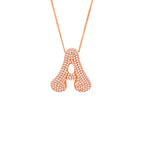 Halskette mit gesteinigten konvexen Buchstaben