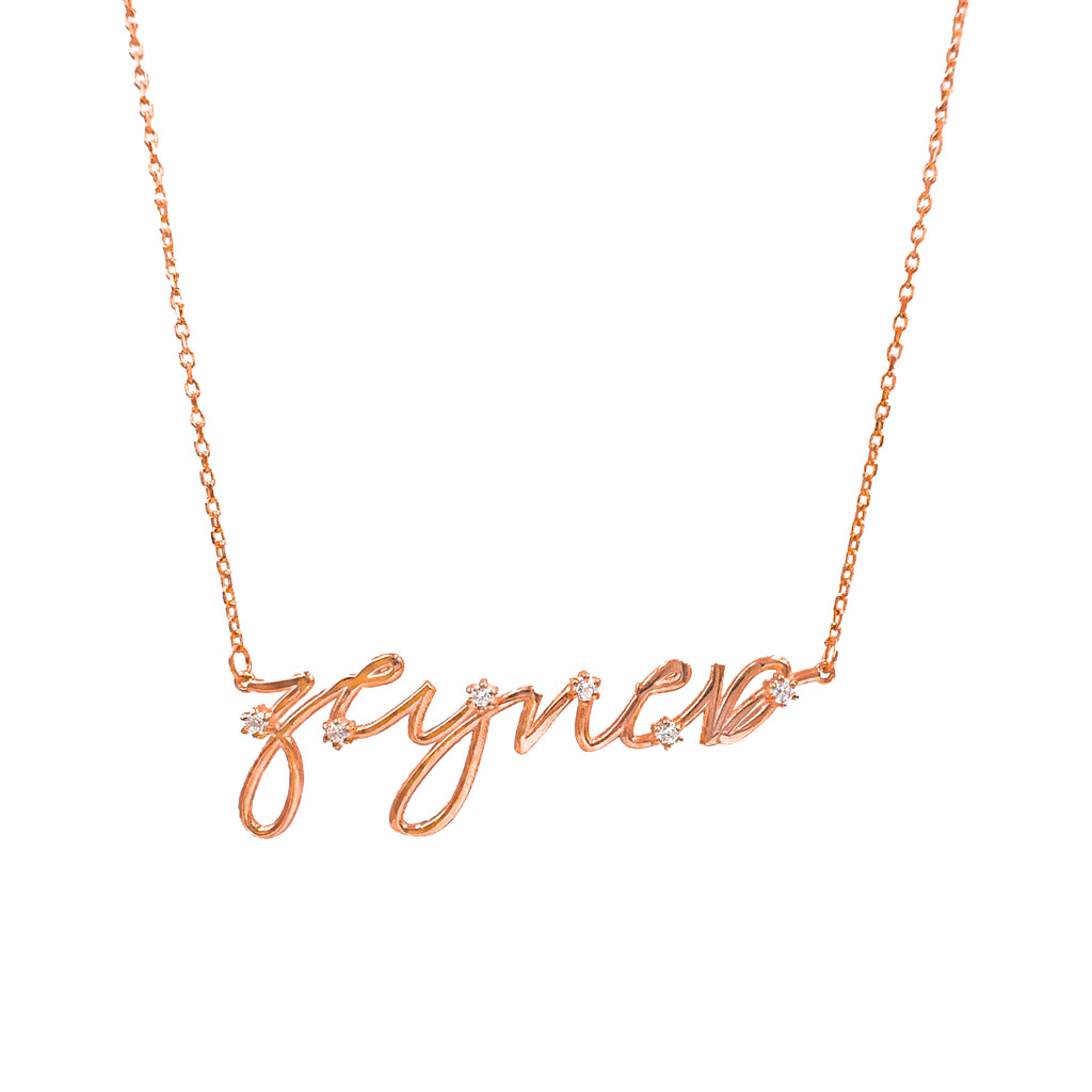 Taşlı Kişiye Özel İsim Kolye