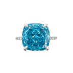 Kare Mavi Taşlı Ice Cut Yüzük