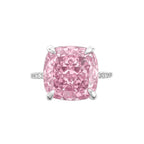 Pembe Kare Taşlı Ice Cut Yüzük