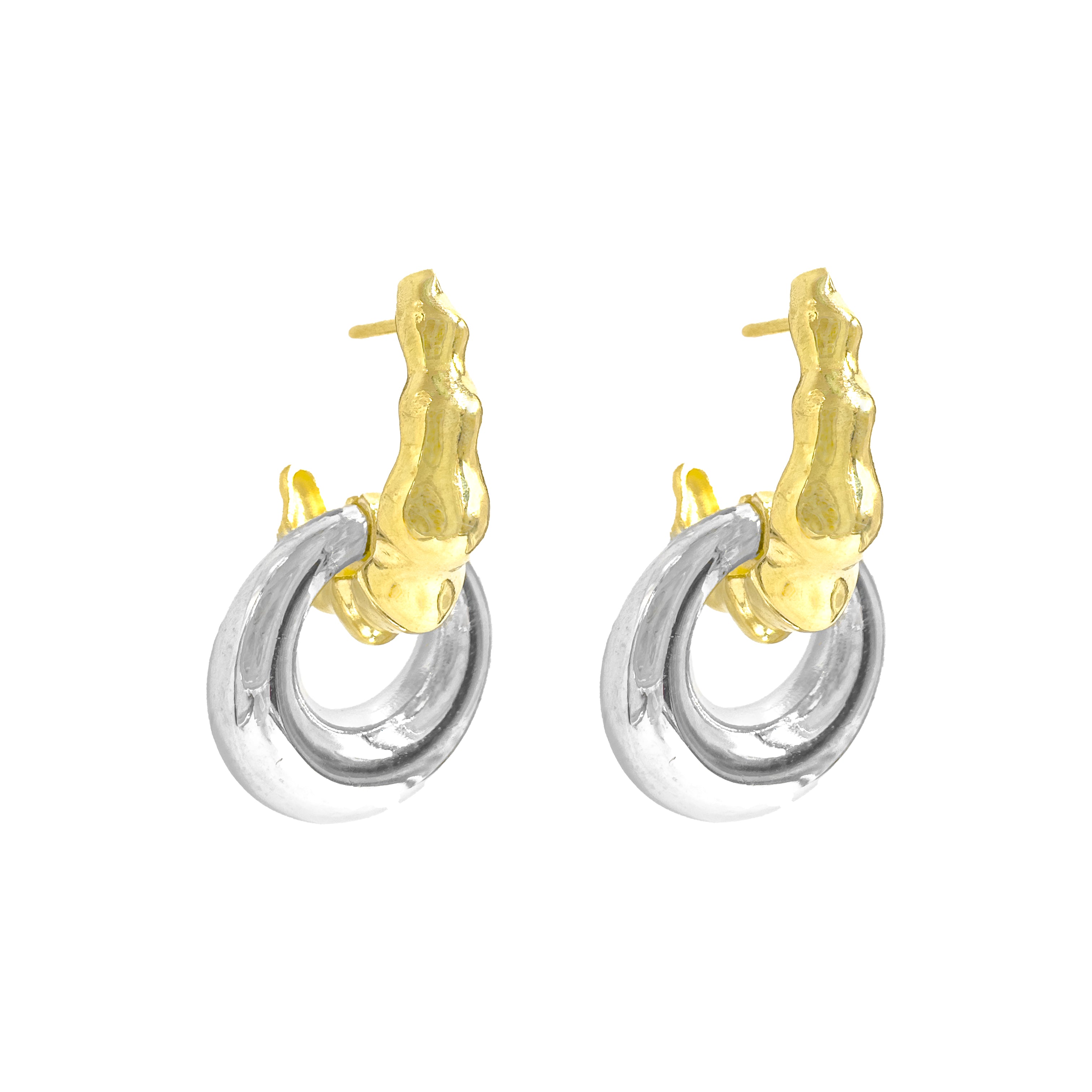 Two Tone Circle Küpe