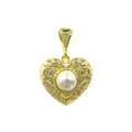 Ortası İncili Kalpli Kolye Ucu