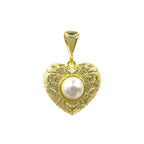 Ortası İncili Kalpli Kolye Ucu