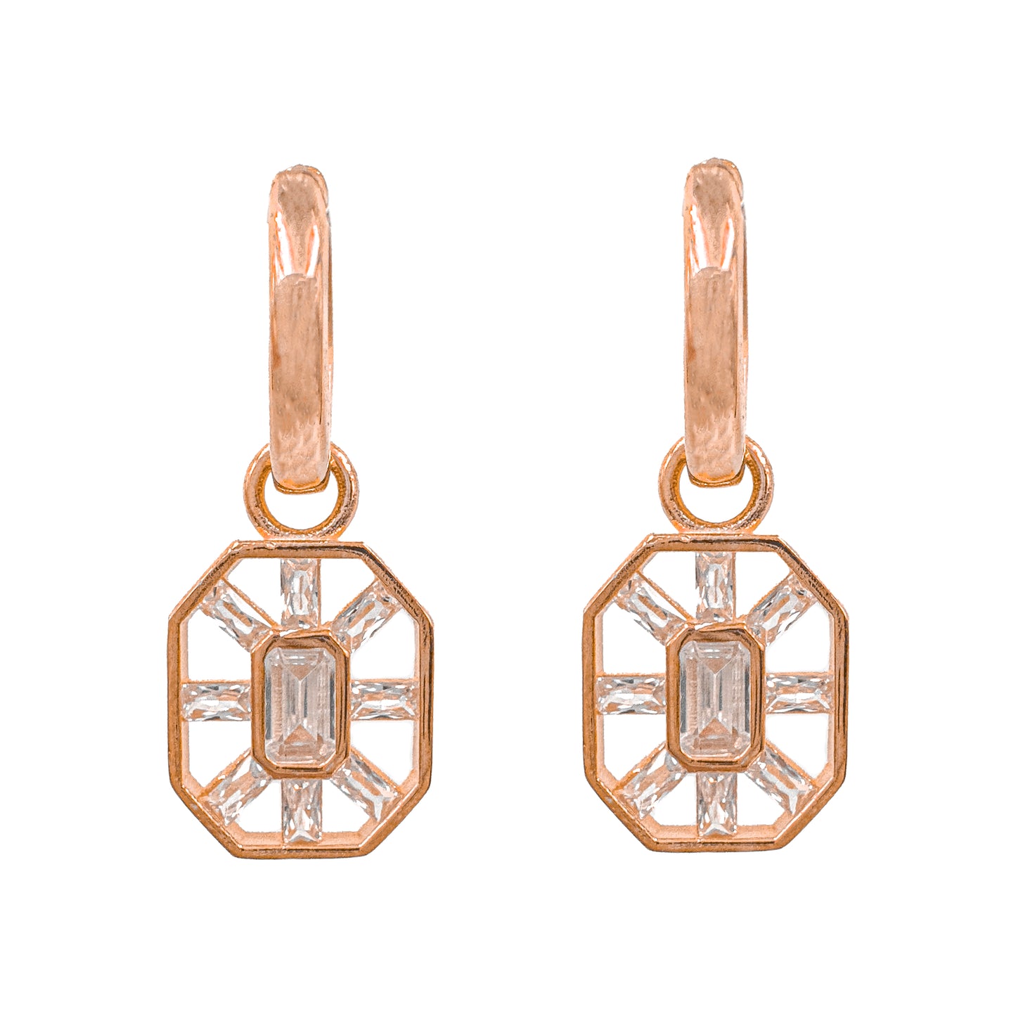 Gala Drop Baguette Stone Earrings