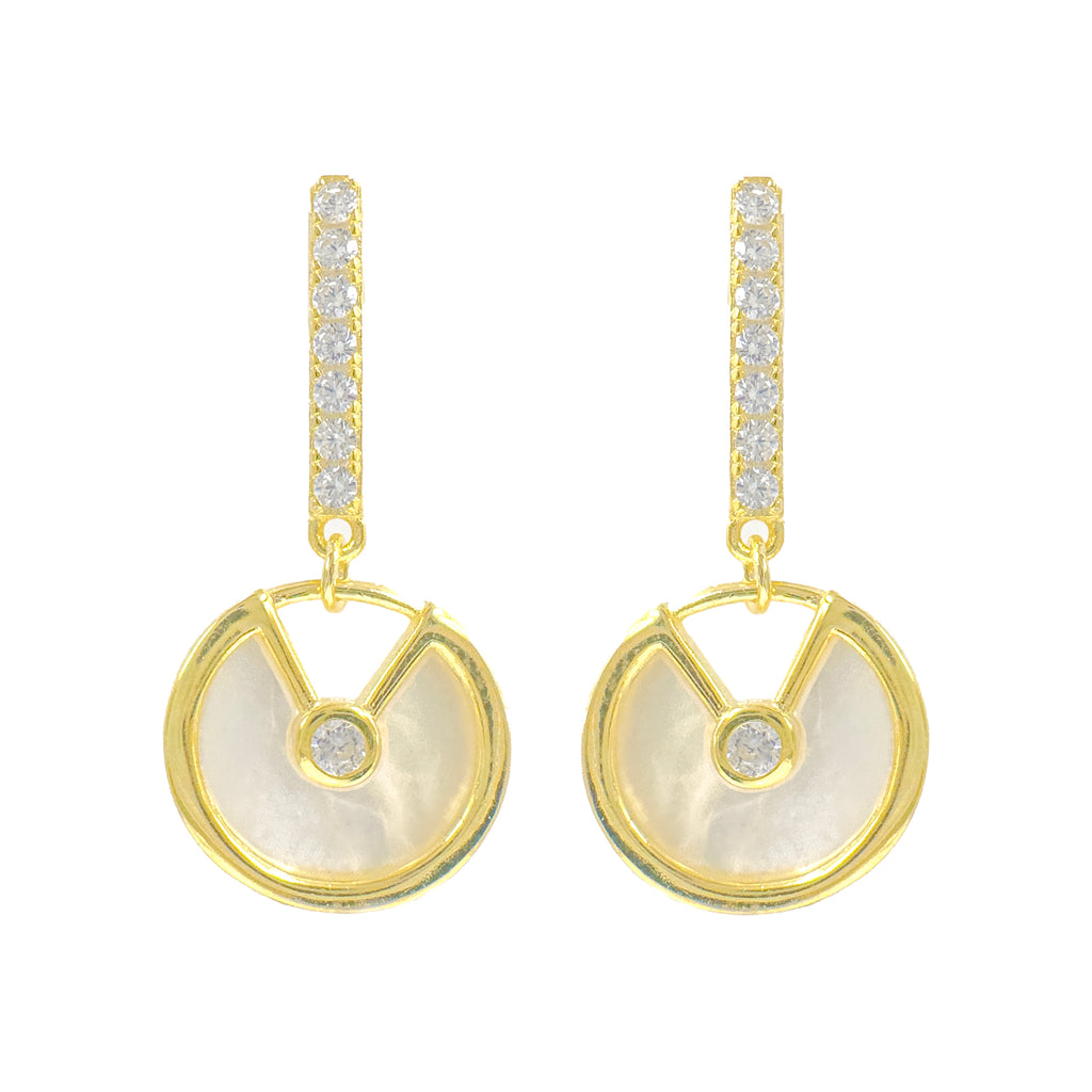 Holly Sedef Taşlı Küpe