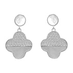 Taşlı Model Sedef Sallantılı Yonca Küpe