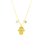 Hamsa Hand Kette mit Augen-Detail