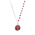 Mercan Taşlı Zincir Detaylı Hayat Ağacı Kolye