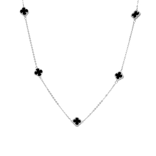 Spaced Black Clover Necklace