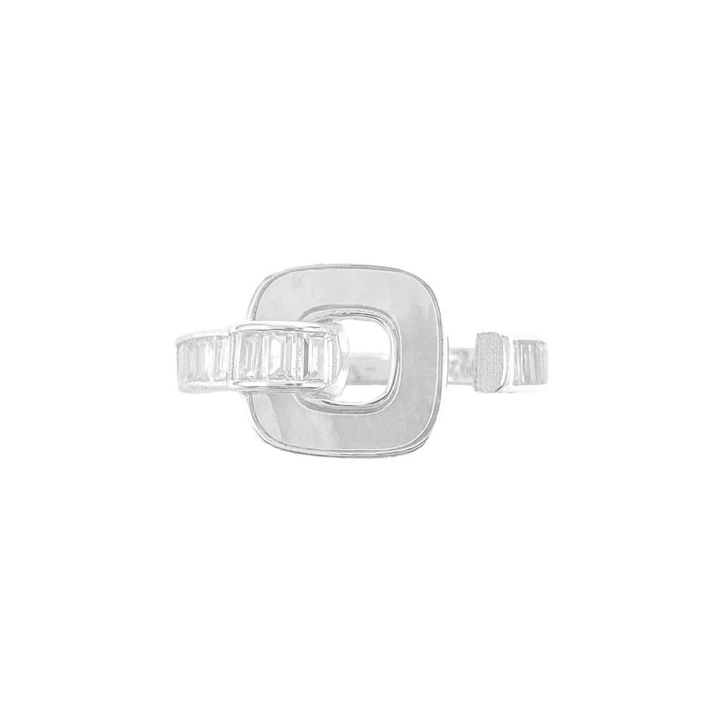 Sedefstein-Ring im Quadrat-Design