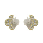 Taşlı Model Sedef Yonca Küpe